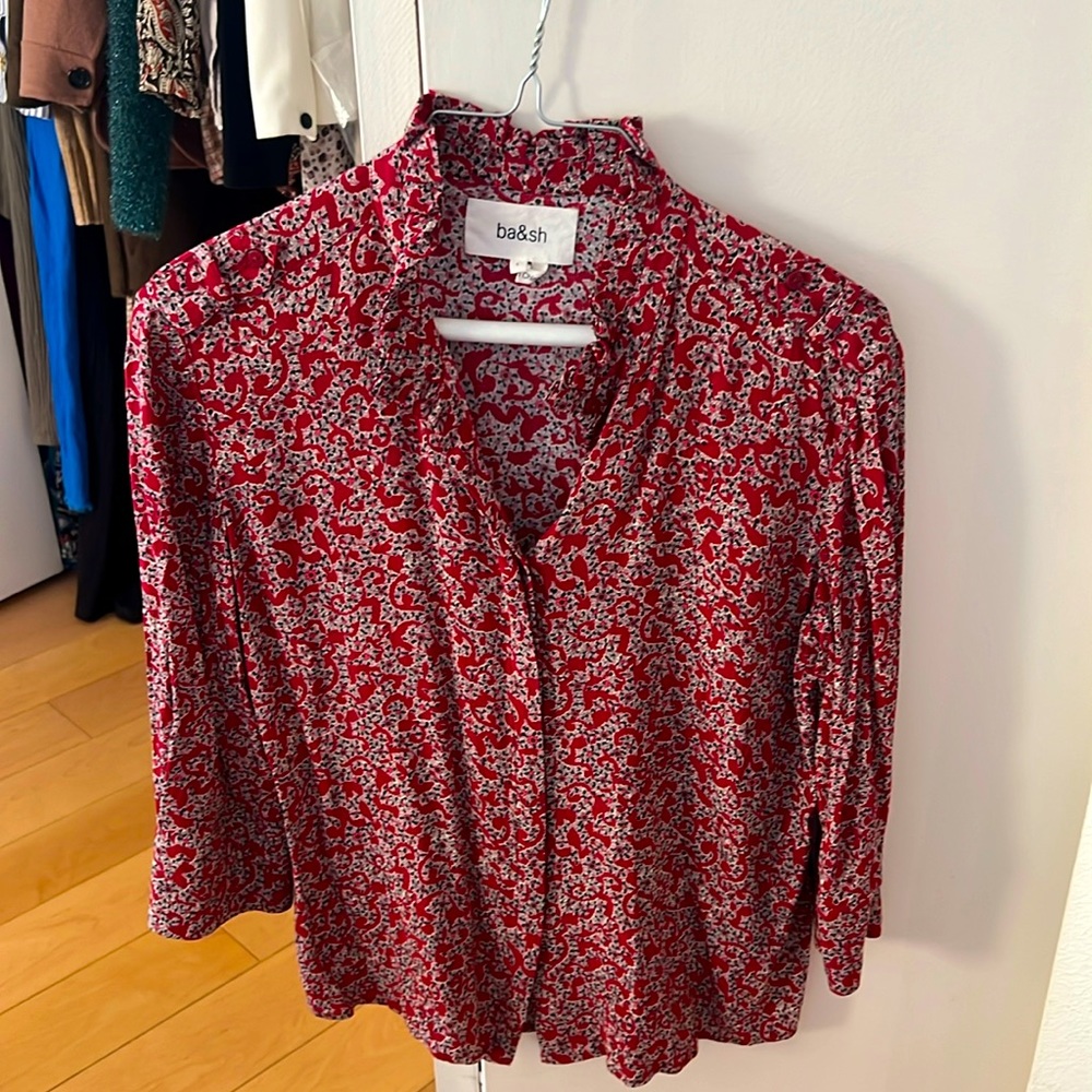 Ba&sh crepe print blouse
